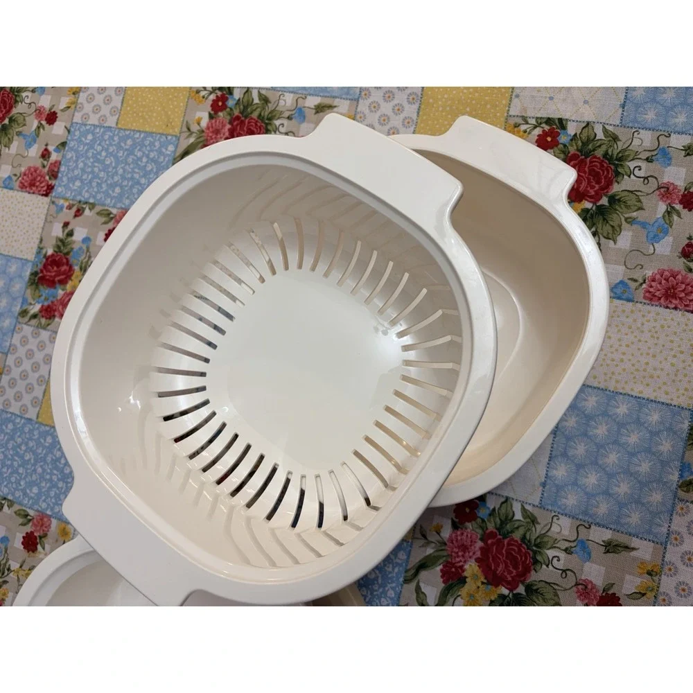 Rubbermaid Microwave Cookware 3, 2 & 1 Quart Casserole Bowls Lid Lot Of 5 Vtg